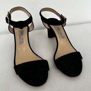 Jimmy Choo Black Suede City Sandal - EU 39